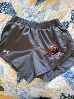 Under Armour Women's Gray Athletic Shorts with Red Devils Logo